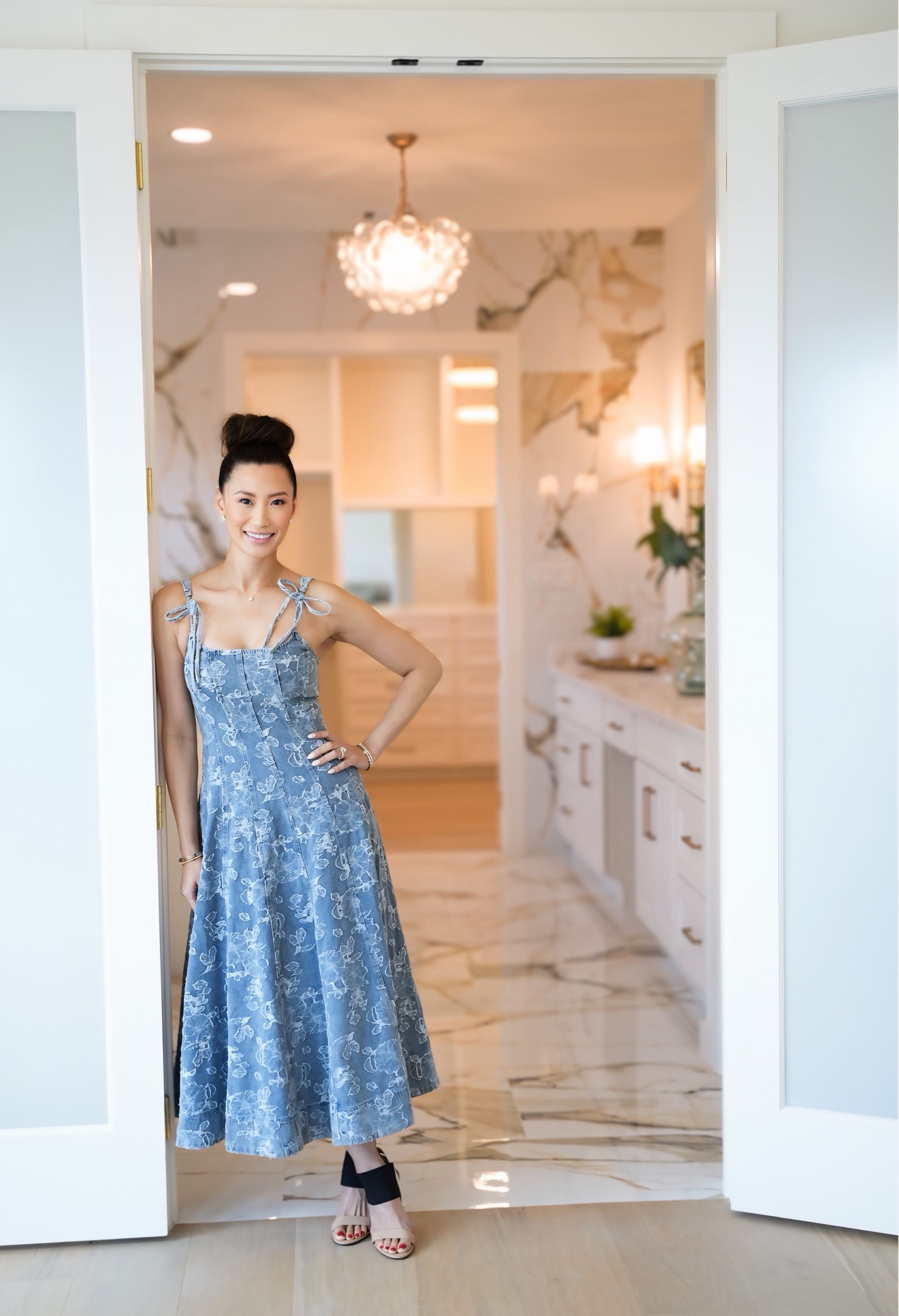 En Saison Denim Midi Dress
