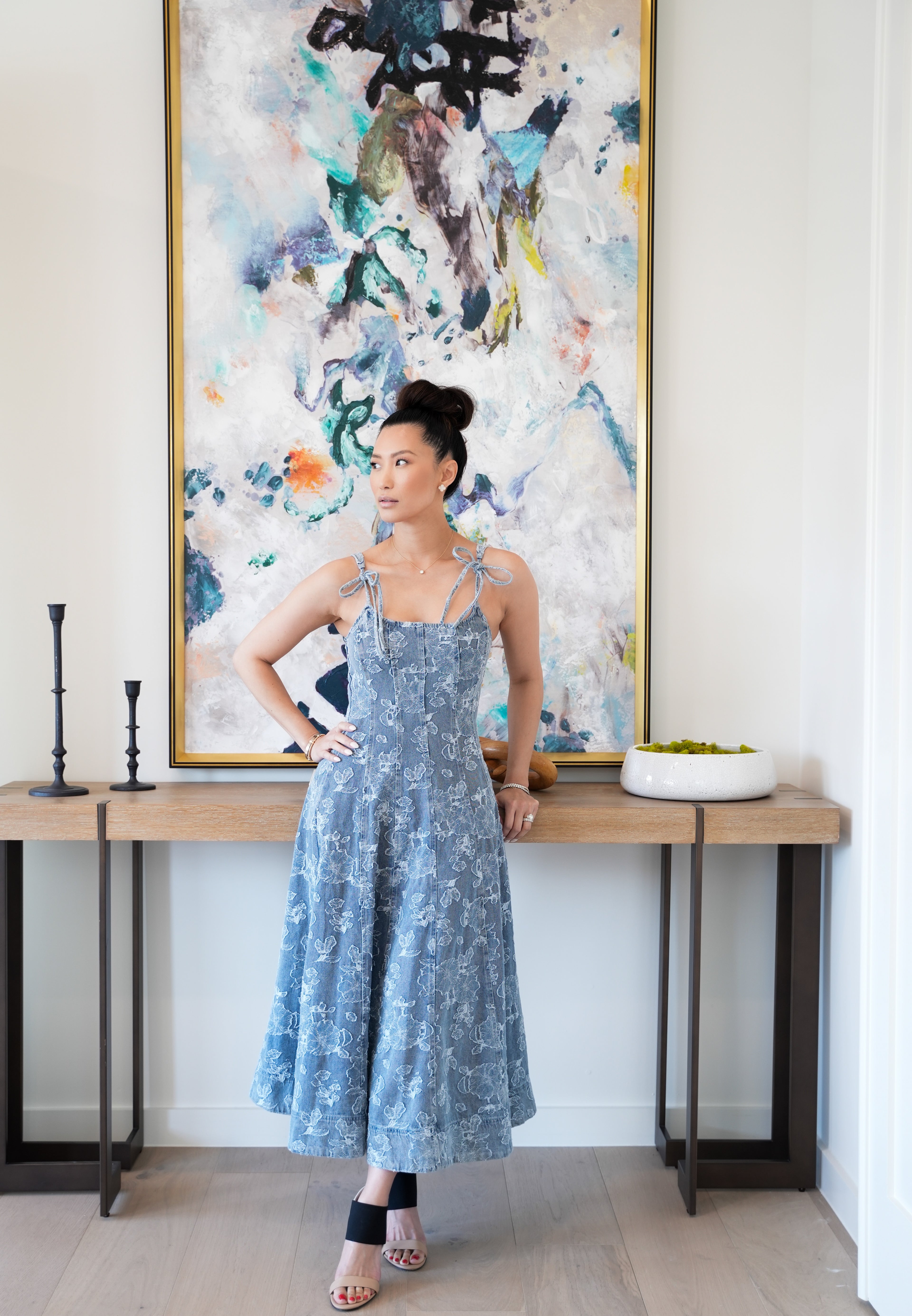 En Saison Denim Midi Dress