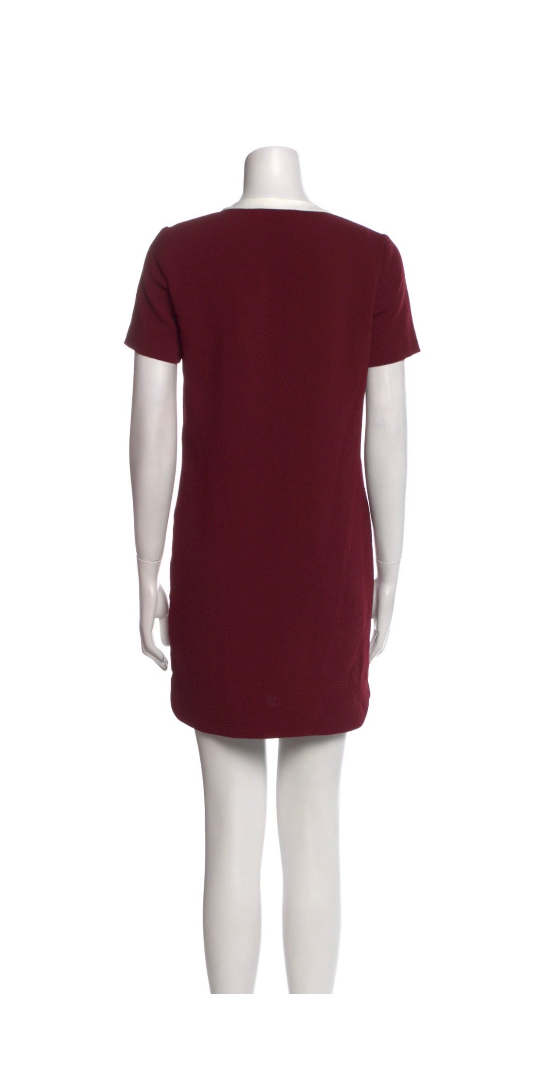 Sandro Burgundy Dress w/white collar