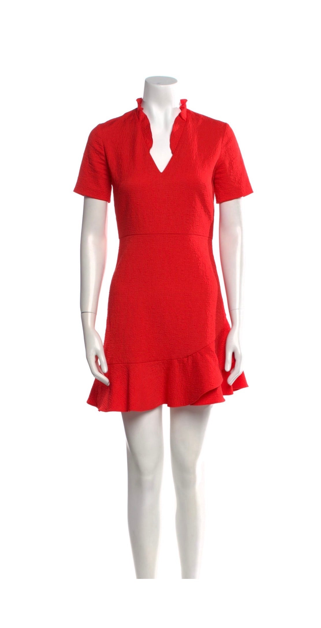 Sandro Red Ruffle Dress